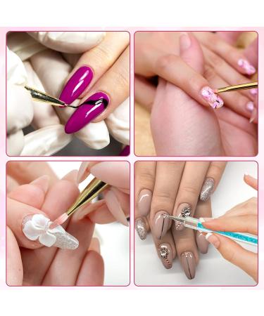 Dazzl Nail Art Brushes for Gel Nails - 8PCS Glitter Handle Brushes in 8 Designs for Painting, Dotting, Drawing - Alloy & Acrylic Material - Buy Online on SooperMarket.com