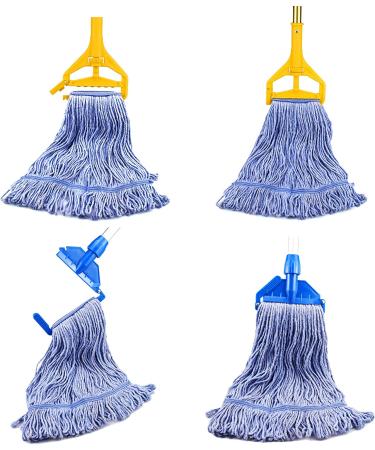 String Mop Heads Replacement Heavy Duty Commercial Grade Blue Cotton Looped End Wet Industrial Cleaning Mop Head Refills (3  Large) 3 Pieces Large (Pack of 3) - Buy Online on SooperMarket.com