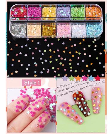 Kalolary 4boxes Holographic Nail Art Glitter Sequins - Valentine's Day Decoration - Buy Online on SooperMarket.com