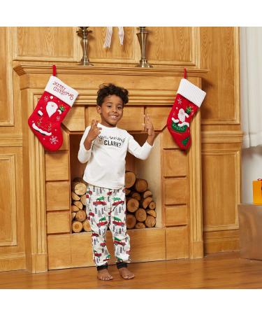 IFFEI Christmas Pyjamas Matching Family Pajamas Set - Letter Print Tops and Plaid Pants for Women Men Kids Baby Pet - White/Letter - Buy Online on SooperMarket.com
