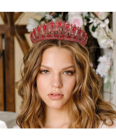 Red Queen Crown Headband for Prom, Quinceanera, Wedding - AW BRIDAL - Buy Online on SooperMarket.com