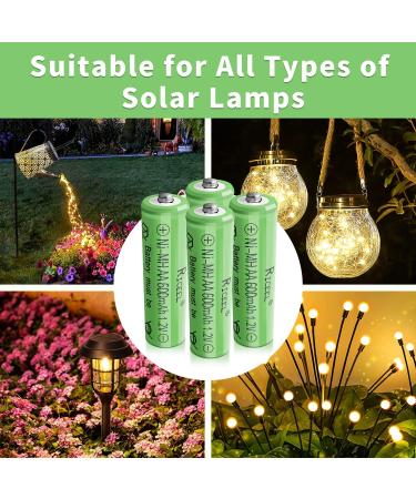 Rechargeable AA Batteries for Solar Lights - 600mAh 1.2V 4pcs - Ideal for Garden & Household Devices - Buy Online on SooperMarket.com
