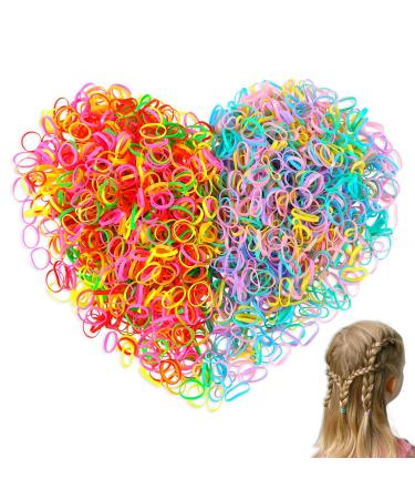 Hanyousheng Elastic Hair Bands Tiny Hair Bands Small Hair Bands 1500 Mini Rubber Bands Multicolored Small Elastic Hair Bands Braids Ponytail Hair for Kids Hair Bands Hair Rubber Bands for Girl 1500 Count (Pack of 1)