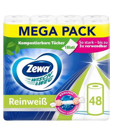 Zewa Wipe & Go Pure White 4x48 Sheets / 12 Packs