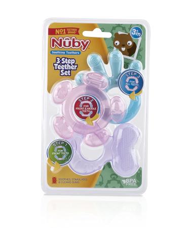 Nuby 3 Step Soothing Teether Set - BPA Free | Colors May Vary | Multi Pack - Buy Online on SooperMarket.com