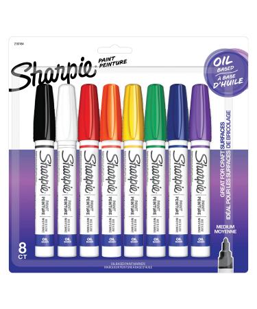 SHARPIE Oil-Based Paint Markers Medium Point Assorted Colors 8 Count - Great for Rock Painting