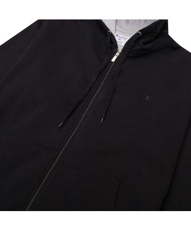 Champion Men's Big and Tall Fleece Zip-Up Hoodie Jacket in Black 2XLT | Shop Now - Buy Online on SooperMarket.com