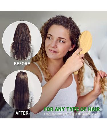 MRD Natural Bamboo Hair Brush Set - Wide-Tooth Paddle Comb for Women Men Kids - Ideal for Thick Thin Curly Dry Hair - No Bristle Detangling Kit - Buy Online on SooperMarket.com