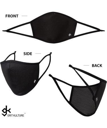 GK Sports Face Masks for Men Face Masks for Sports Black Face Masks Reusable Black Cloth Face Masks for Women Copper Infused Breathable ELEX Washable Stretchable for Running and Workout 4Pack 4 count (Pack of 1) - Buy Online on SooperMarket.com