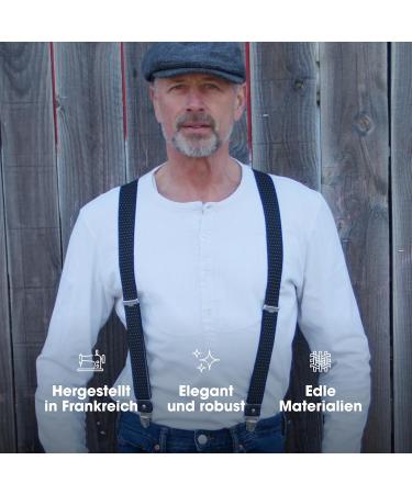 Buy Pierrot Men's Vintage Braces - Premium Quality Made in Germany/France Adjustable Up to 130cm Reinforced Rubber & Leather Fittings Strong Metal Clips - Shop Internationally! - Buy Online on SooperMarket.com