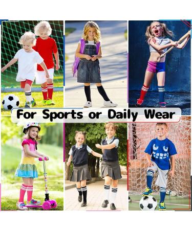 Olreco Youth Soccer Socks for Boys and Girls | Toddler Knee High Long Tube Socks 3-6 Years | Black & White - Buy Online on SooperMarket.com