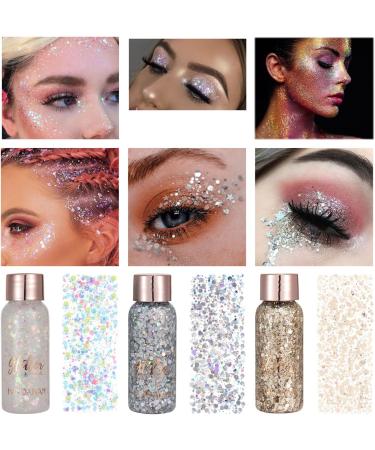 Mermaid Sequins Glitter Gel Set C - Long Lasting & Waterproof Face, Body, Hair, Nail & Eyeshadow Makeup - Buy Online on SooperMarket.com