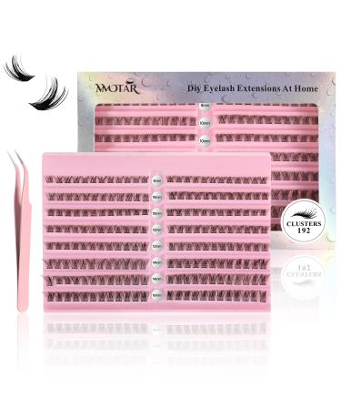 Lash Cluster Individual Eyelash: 192 Pcs False Eyelashes - DIY Wispy Fluffy Lash Extension - D Curl Lash Clusters Natural Look Black