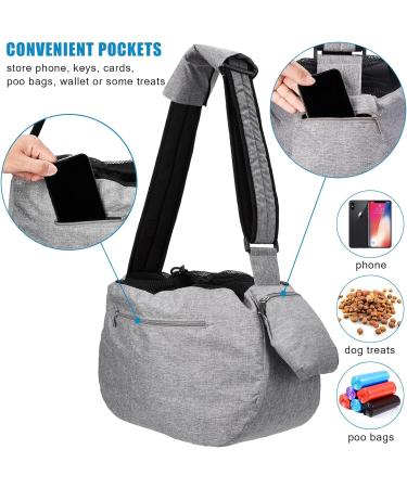 Ownpets Medium Pet Sling Carrier for 6.5-9kg Dogs/Cats - Reversible, Hands-Free, Adjustable Strap, Pocket - Grey - Buy Online on SooperMarket.com