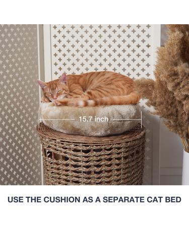 Macrame Cat Hammock Bed with Cushion - Boho Cat Hanging Bed for Wall, Ceiling, Window - Includes Hanging Kit - Cute Cat Furniture and Decor - Buy Online on SooperMarket.com