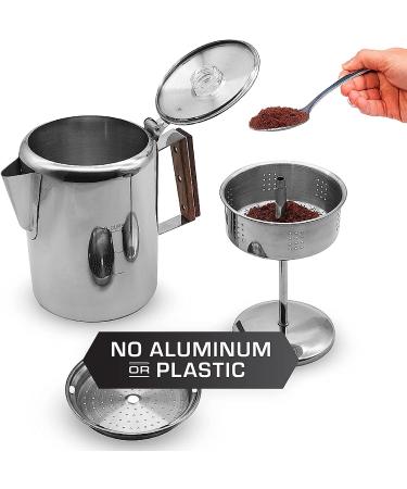 COLETTI Bozeman Camping Coffee Percolator - 9 Cup Campfire & Stovetop Percolator - Buy Online on SooperMarket.com