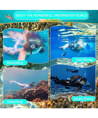 Adult & Youth Snorkel Set - Anti-Leak, Anti-Fog Dry Mask for Snorkeling, Swimming & Diving - Green - Buy Online on SooperMarket.com