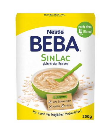 Buy Nestl BEBA SINLAC Gluten-Free Rice Porridge - Soy-Free & Milk-Free Powder (Pack of 9 x 250g) - International Shipping Available - Buy Online on SooperMarket.com
