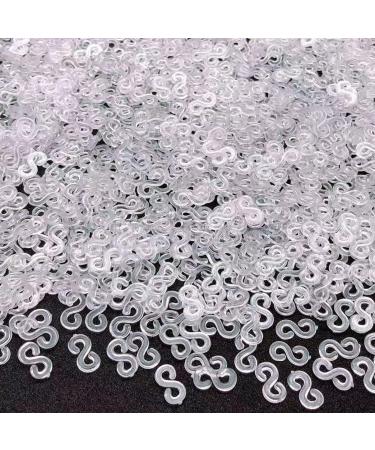 Luckkyme 3000 Pieces S Clips DIY Woven Loom Kit Bracelet Making Refill S Clips Connectors Rubber Connectors Refills for Loom Bracelets and DIY Bracelet Making(Include 5 Crochet Hooks)
