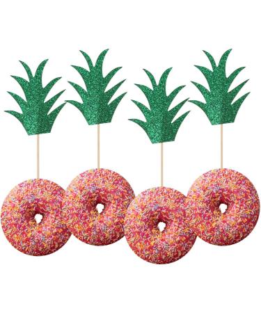 HomeSoGood 48PCS Pineapple Cupcake Toppers Pineapple Donut Theme Tropical Green Cake Decorations - Buy Online on SooperMarket.com