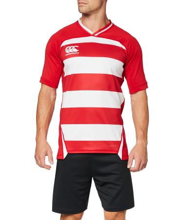 Canterbury Men's Vapodri Evader Hooped Rugby Jersey XXL Red (Flag Red)