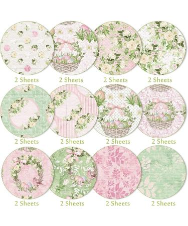 Whaline Vintage Easter Pattern Paper - 24 Sheets, Double-Sided Scrapbook Paper for Card Making & Photo Decor - 30x30cm - Buy Online on SooperMarket.com