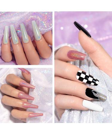 RARJSM Holographic Nail Polish Set - Black, White, Silver, Rose Gold Glitter Gel Polish - 4PCS 7.5ML UV LED Manicure Varnish Gift Set - Buy Online on SooperMarket.com