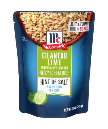 McCormick Hint of Salt Cilantro Lime Ready to Heat Rice, 8.8 oz (Pack of 6)