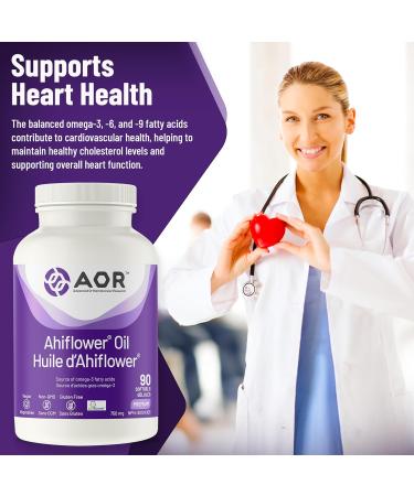 AOR - Ahiflower Oil 90 Softgels - Complete Balanced Essential Omegas from One Extraordinary Plant - Buy Online on SooperMarket.com