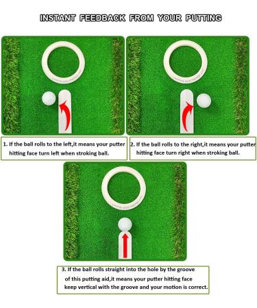 Mazel Golf Putting Alignment Rail Trainer for Precision Distance Control and Instant Feedback - Alloy Steel Putting Aid with Ring and Practice Ball - Buy Online on SooperMarket.com