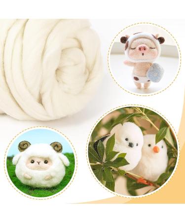 Natural White Wool Roving- 8.8 oz for Needle Felting & Hand Spinning - DIY Craft Supplies - Buy Online on SooperMarket.com
