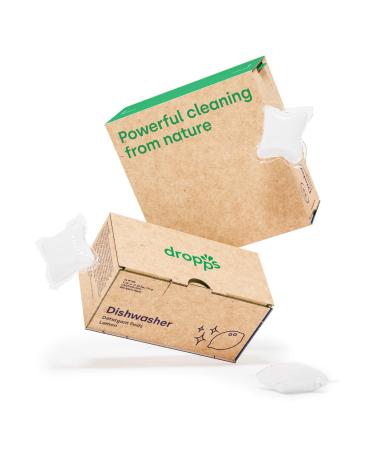 Dropps Dishwasher Detergent Pods: Lemon | 32 Count | Sparkling Shiny Dishes | Powers Away Baked On Food | Deep Cleans No Pre-Wash | Powered by Natural Mineral-Based Ingredients | Low Waste Packaging Lemon 32 Count (Pack o