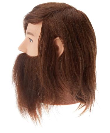 Bergmann Angelo Barber Training Head - Real Hair with Beard - 20cm 660g - Perfect for Men's Grooming & Haircuts - Buy Online on SooperMarket.com