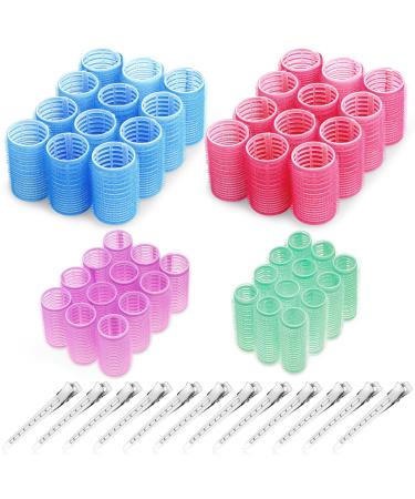 60 PCS Hair Rollers Sets with Duckbill Clips -Cludoo Hair Rollers Include 4 Size (Large, Medium, Small)4 Colors Rollers Hair, Curlers Hair Design for DIY or Hair Salon for Long Medium Short Hair