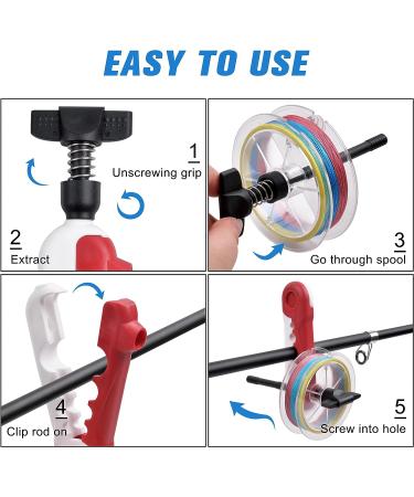 Mini Fishing Line Spooler Portable Winder for Spinning and Baitcast Reels - Red/White - Buy Online on SooperMarket.com