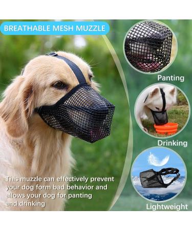 Fwlwtwss Dog Muzzle - Adjustable Mesh Muzzle for Small Medium & Large Dogs | Prevents Biting Chewing & Barking | International Shipping Available - Buy Online on SooperMarket.com