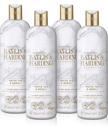 Baylis & Harding Elements Body Wash Bundle - White Tea & Neroli, Pink Blossom & Lotus Flower - 6 x 500ml Bottles - Vegan Friendly - Buy Online on SooperMarket.com