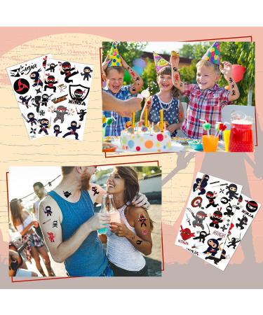 Patelai Ninja Temporary Tattoos - 36 Sheets, FDA Registered, 12 Styles for Kids Party Decorations and School Rewards - Buy Online on SooperMarket.com