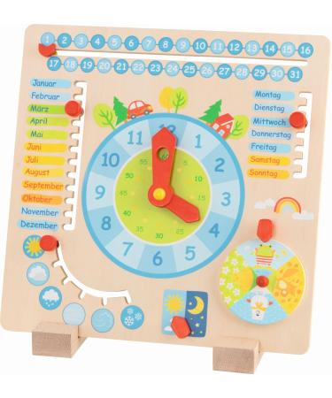 goki 58398 - Year clock - made of wood - Children learn to understand calendar season weather and time in a playful way