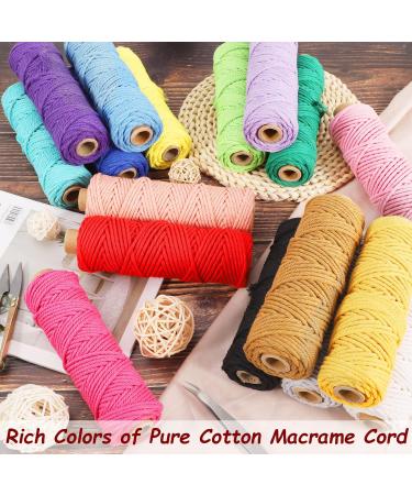 3mm x 594 Yards Macrame Cord Kit | Natural Colored Cotton Rope Set for DIY Macrame Projects | 18 Rolls Variety Pack with Jute Twine String | Ideal for Wall Hangings and Plant Hangers - Buy Online on SooperMarket.com