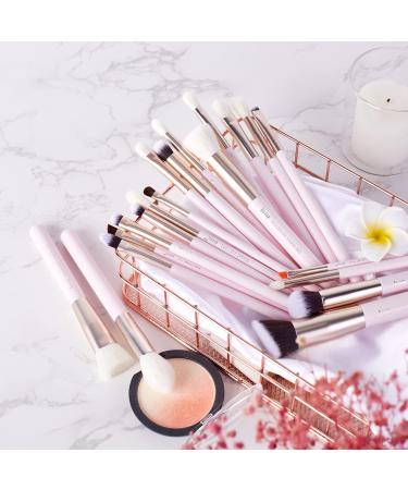 Jessup 20pcs Professional Makeup Brush Set - Natural Bristle for Foundation, Eyeshadow, Blusher - Concealer Brush Included - Blushing Bride T291 - Buy Online on SooperMarket.com