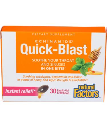 Natural Factors ECHINAMIDE Quick-Blast 30 Liquid-Gel Softchews