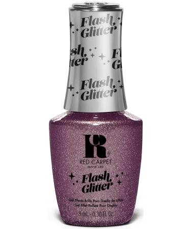 Red Carpet Manicure Flash Glitter Gel Polish | Infused with Vitamin A & Biotin | I'm Made To Sparkle | Mauve Pink Glitter Nail Gel Colour | 0.3 Fl. Oz.