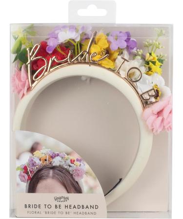 Ginger Ray Gold Flower String Band - Bride to Be Headband with Artificial Flowers for Hen Party - Buy Online on SooperMarket.com