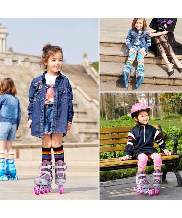 PAPAISON Inline Skates with Light up Wheels - Adjustable Illuminating Roller Skates in Blue & Grey for Kids, Youth, Women, and Men - Large Size - Buy Online on SooperMarket.com