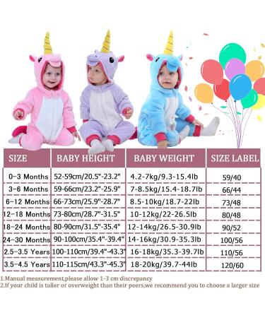 Doladola Baby Unicorn Romper | Flannel Animal Hooded Jumpsuit for Toddler | 18-24 Months | Pink - Buy Online on SooperMarket.com