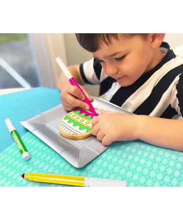 Easter Egg Cookie Decorating Kit | Kids Activity Basket Gift | 4 Jumbo Cookies + 3 Edible Markers | Arts and Craft Project - Buy Online on SooperMarket.com