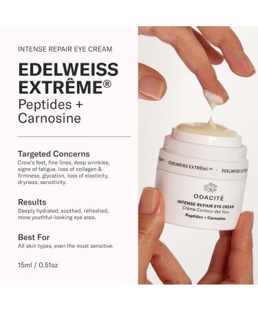 ODACITE Edelweiss Extreme Eye Cream - Anti-Aging Vegan Skincare with Carnosine Peptides for All Skin Types - 0.51 oz - Buy Online on SooperMarket.com