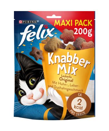 FELIX KnabberMix Original cat snack crunchy treat with 3 flavours 200g