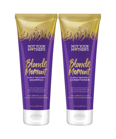 Not Your Mother's Blonde Moment Shampoo and Conditioner (2-Pack) - 8 fl oz - Purple Shampoo and Conditioner for Blondes - Reduces Brass Enhances Hair Shine Moisturizes Hair Shampoo and Conditioner 1 of Each